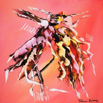 Peinture intitulée "Insecte abstrait" par Patricia Hurbourg, Œuvre d'art originale, Acrylique