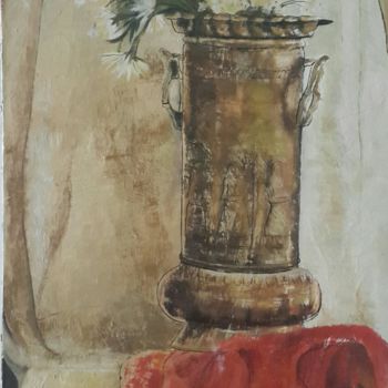 Painting titled "Kırmızı örtü" by Huriye Eydemir, Original Artwork