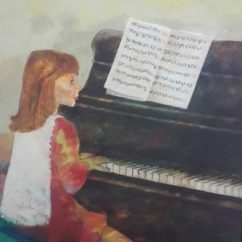 제목이 "Piyano çalan kız"인 미술작품 Huriye Eydemir로, 원작