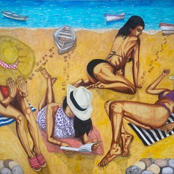 Картина под названием "Summer Vibes II" - Hüseyin Ak, Подлинное произведение искусства, Масло