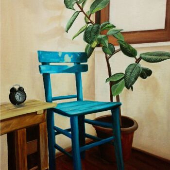 Peinture intitulée "empty chair" par Hüseyin Özdemir, Œuvre d'art originale, Pigments