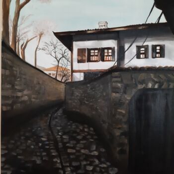 Malarstwo zatytułowany „Safranbolu house” autorstwa Hüseyin Özdemir, Oryginalna praca, Pigmenty