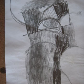Drawing titled "DESEN 18" by Hüseyi̇N Şahi̇N, Original Artwork, Charcoal