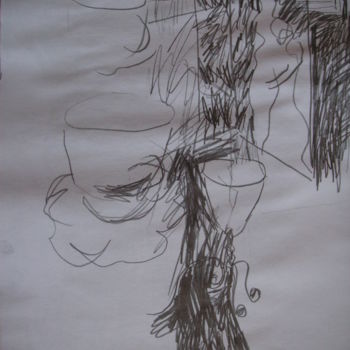 Drawing titled "DESEN 17" by Hüseyi̇N Şahi̇N, Original Artwork, Charcoal