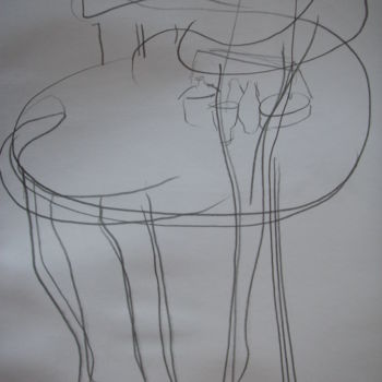 Drawing titled "DESEN 14" by Hüseyi̇N Şahi̇N, Original Artwork, Charcoal