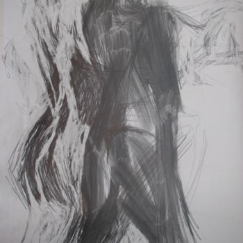 Drawing titled "DESEN 8" by Hüseyi̇N Şahi̇N, Original Artwork, Charcoal