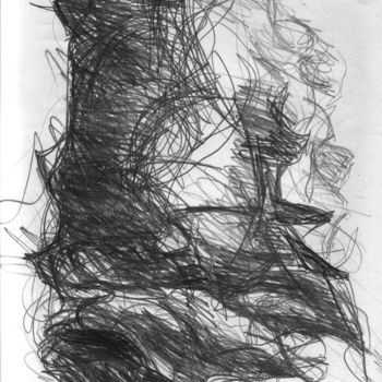 Drawing titled "TUTUŞMA 13" by Hüseyi̇N Şahi̇N, Original Artwork, Charcoal