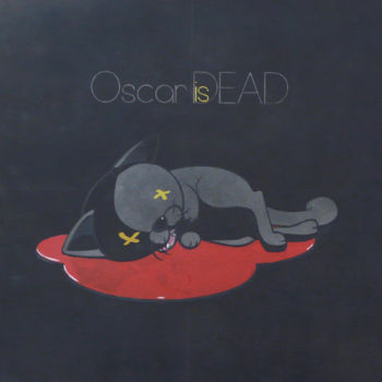 Картина под названием "Dead pet n°7. "Osca…" - Hyane, Подлинное произведение искусства, Рисунок распылителем краски