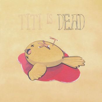 Pittura intitolato "Dead pet n°3. "Titi…" da Hyane, Opera d'arte originale, Spray