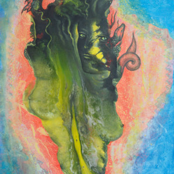 Peinture intitulée "Birth Of Medusa" par Daas, Œuvre d'art originale, Acrylique