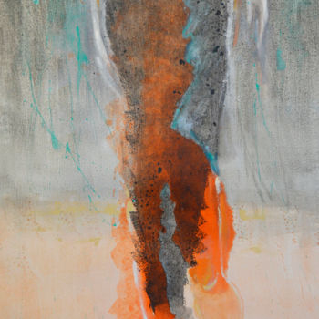 Картина под названием "Stroll On The Beach" - Daas, Подлинное произведение искусства, Акрил