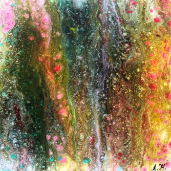 Картина под названием "Цветочный водопад" - Lyubov Nefedova, Подлинное произведение искусства, Акрил