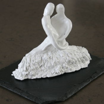 Sculpture intitulée "Coeur de l'océan" par Isabelle Angele, Œuvre d'art originale, Argile