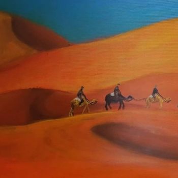 Pintura intitulada "Sahara" por Omar Fejjal, Obras de arte originais, Acrílico