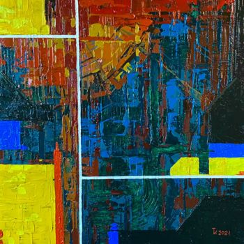 Картина под названием "Индастриз" - Игорь Терехин, Подлинное произведение искусства, Масло
