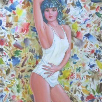 Painting titled "la canottiera scuci…" by Gianfranco Zanini, Original Artwork, Oil