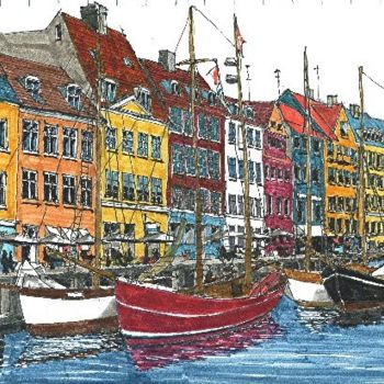 Painting titled "Copenhagen, P&I, 11…" by Paul Guyer, Original Artwork, Oil
