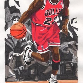 Painting titled "Michael Jordan No.…" by Paul Guyer, Original Artwork