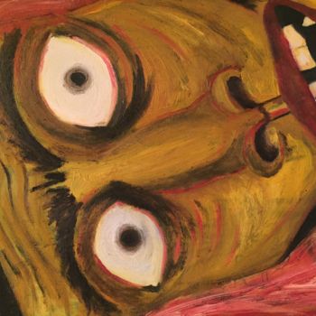 Malerei mit dem Titel "Freaking Out" von Iago Santibañez, Original-Kunstwerk, Öl