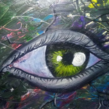 Pintura intitulada "Fundo do olho" por Iago Rodrigues, Obras de arte originais, Óleo