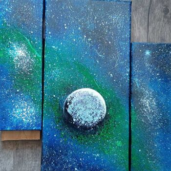 Dessin intitulée "planètes dans le br…" par Iakim, Œuvre d'art originale, Acrylique Monté sur Châssis en bois
