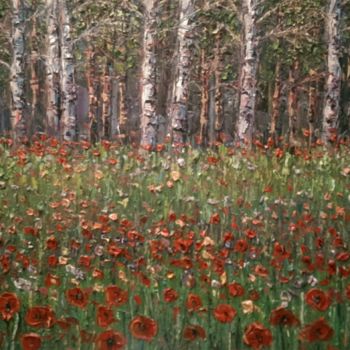 Pintura intitulada "landscape " Forest "" por Ialomiteanu, Obras de arte originais, Óleo