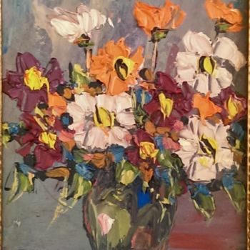 Pittura intitolato "" FLOWERS "" da Ialomiteanu, Opera d'arte originale, Olio