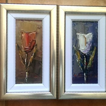 Painting titled ""TULIPS"" by Ialomiteanu, Original Artwork, Oil