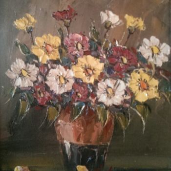 Painting titled "" FLOWERS "" by Ialomiteanu, Original Artwork, Oil