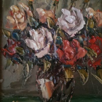 Pintura intitulada "FLOWERS" por Ialomiteanu, Obras de arte originais, Óleo