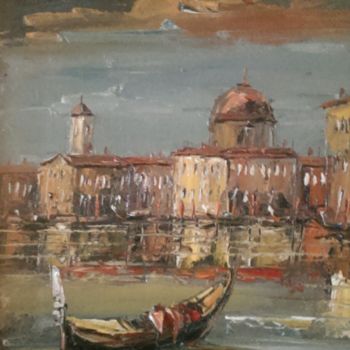 Painting titled "citadine landscape…" by Ialomiteanu, Original Artwork, Oil
