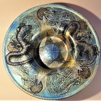 雕塑 标题为“Celtic Plate” 由Rikkihop, 原创艺术品, 玻璃