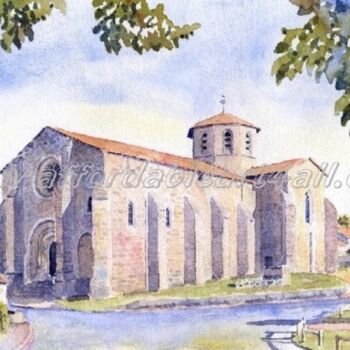 Painting titled "The church at Bussi…" by Ian Osborne, Original Artwork, Oil