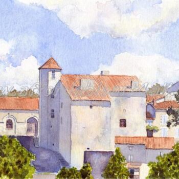 Painting titled "The chateau at Mont…" by Ian Osborne, Original Artwork, Oil
