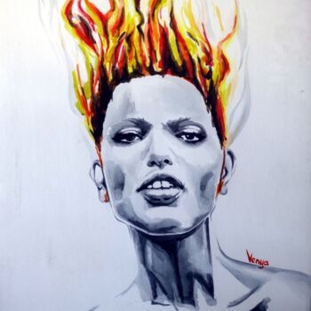 Peinture intitulée "Королева огня" par Iana Venedchuk, Œuvre d'art originale, Aquarelle