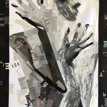 Pintura titulada "Эротика на минималк…" por Iana Venedchuk, Obra de arte original, Collages Montado en Aluminio