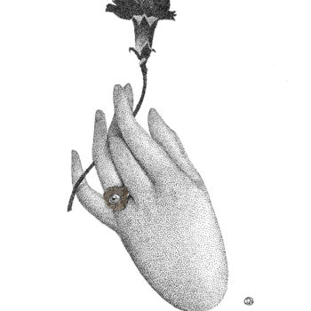 Рисунок под названием "Kind. Hand Series" - Iana Cherepanska, Подлинное произведение искусства, Чернила