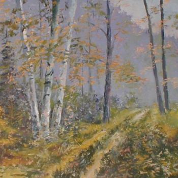 Ζωγραφική με τίτλο "Road in the Woods" από Ian Mcandrew, Αυθεντικά έργα τέχνης