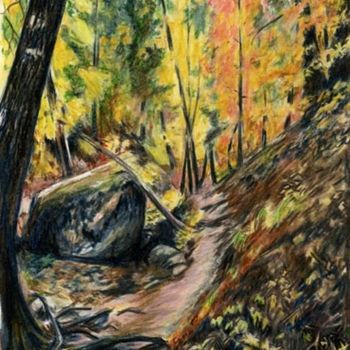 Drawing titled "Footpath in Fall on…" by Ian Rees, Original Artwork