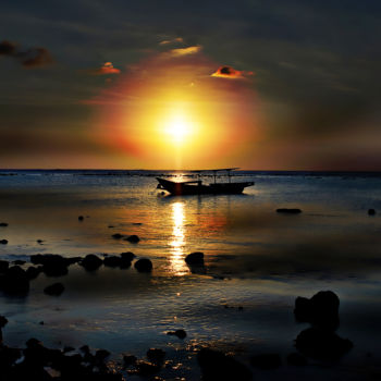 Photography titled "Balinese Sunset - I…" by Ian Vernon, Original Artwork