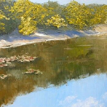 Картина под названием "Старый пруд." - Ярослав Кувшинов, Подлинное произведение искусства, Масло