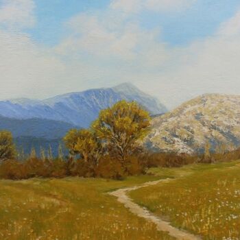 Картина под названием "Spring.And mountain…" - Ярослав Кувшинов, Подлинное произведение искусства, Масло