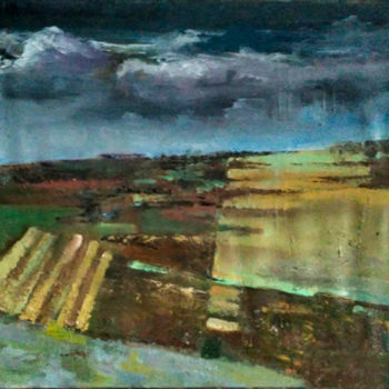 Malerei mit dem Titel "пейзаж" von Iakob Buzhak, Original-Kunstwerk, Öl