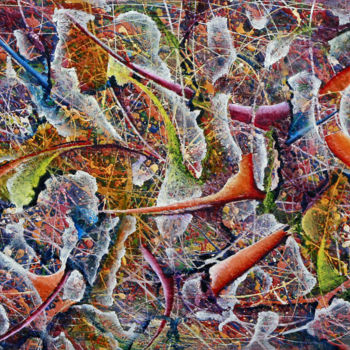 「Stockholm syndrome…」というタイトルの絵画 Iason Orlandosによって, オリジナルのアートワーク, オイル ウッドストレッチャーフレームにマウント