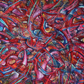Картина под названием ""Multiple personali…" - Iason Orlandos, Подлинное произведение искусства, Масло Установлен на Деревян…