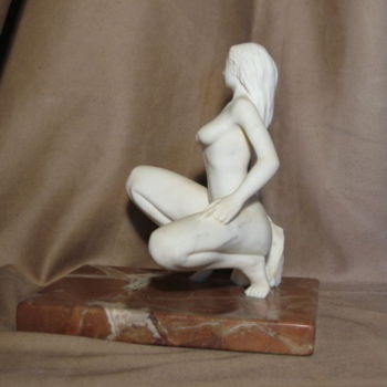 Sculpture titled "Dans l'attente" by Christian Ibanes, Original Artwork, Stone