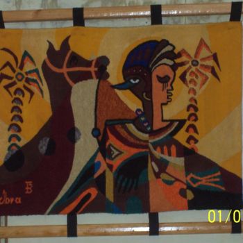 Arte tessile intitolato "couple-nomade.jpg" da Ibra Ndiaye, Opera d'arte originale