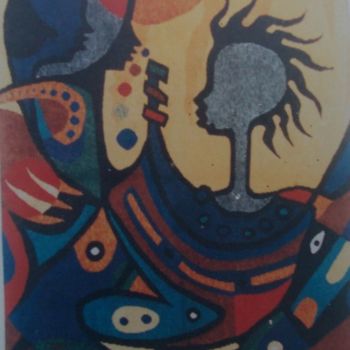 Arte tessile intitolato "domou-ndeye.jpg" da Ibra Ndiaye, Opera d'arte originale