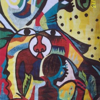 Arte têxtil intitulada "koumoukh.jpg" por Ibra Ndiaye, Obras de arte originais