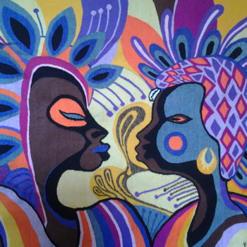 Art textile intitulée "les-jumeaux-de-boub…" par Ibra Ndiaye, Œuvre d'art originale